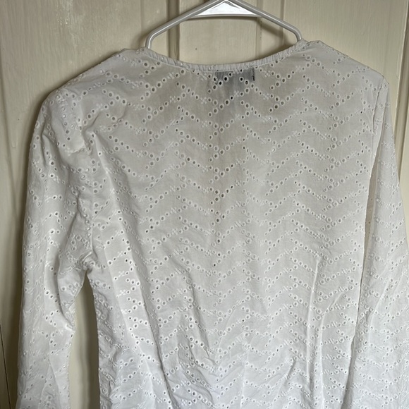 Aqua Womens Lace Up Eyelet Caftan Swim Cover-Up in Ivory - Picture 8 of 9